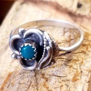 Silver Floral Ring- 6 1/4